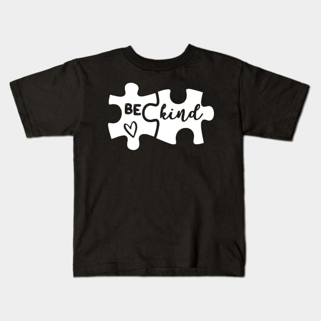 Be Kind Puzzle Piece Autism Awareness Cute Gift Kids T-Shirt by HomerNewbergereq